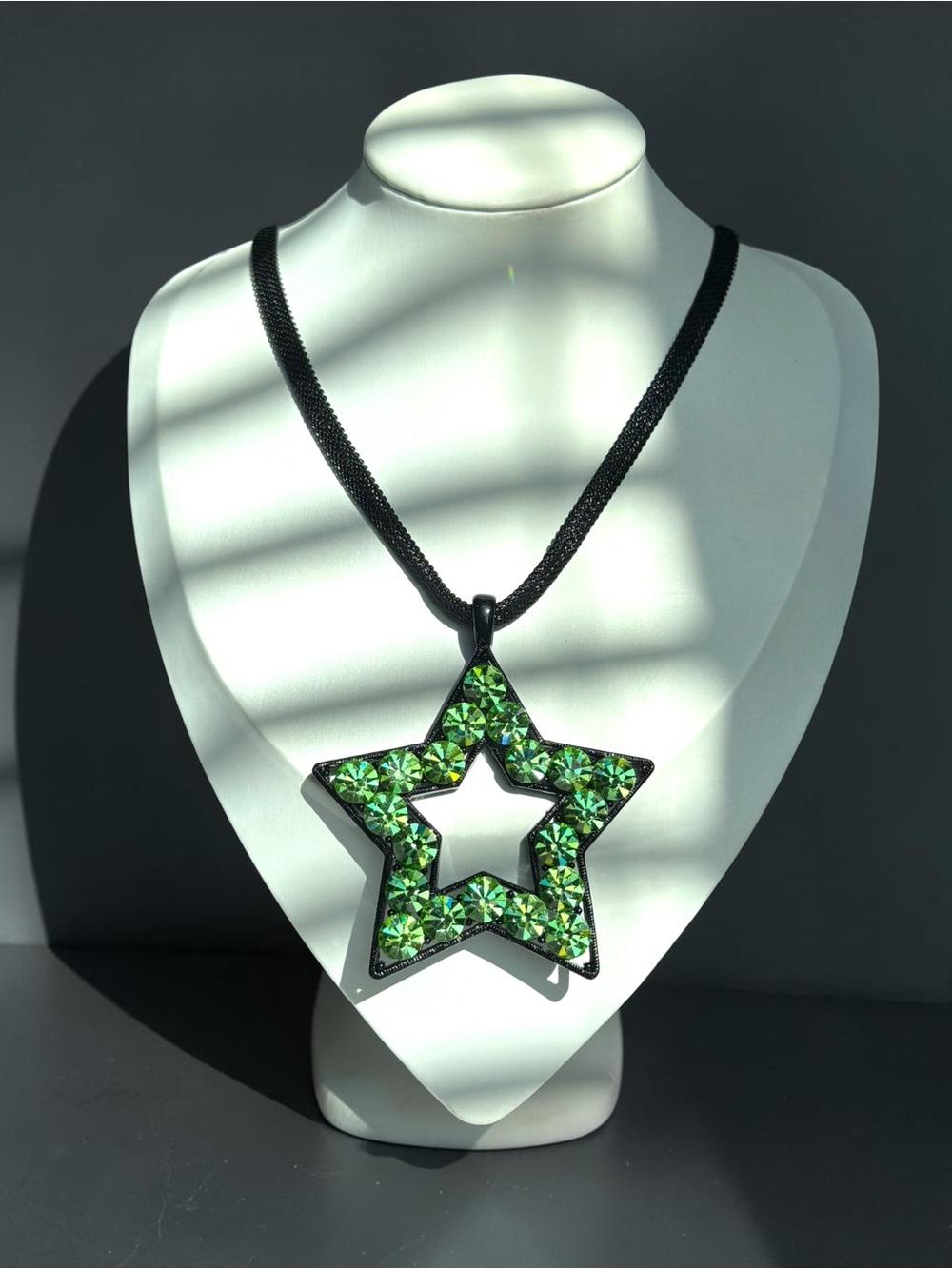 Green Star Crystal Pendant Necklace - Women Jewelry
